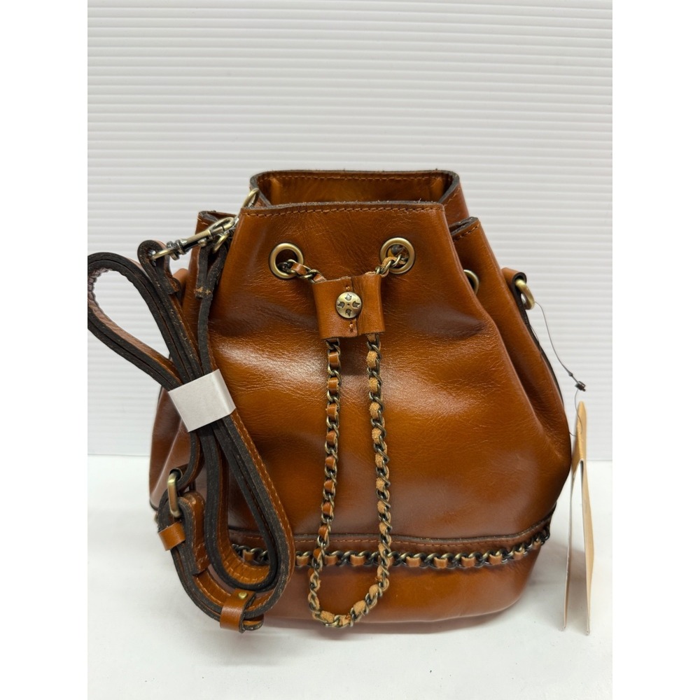 Patricia Nash Civetta Leather Drawstring Bag PURSE  - Tan NWTS $199